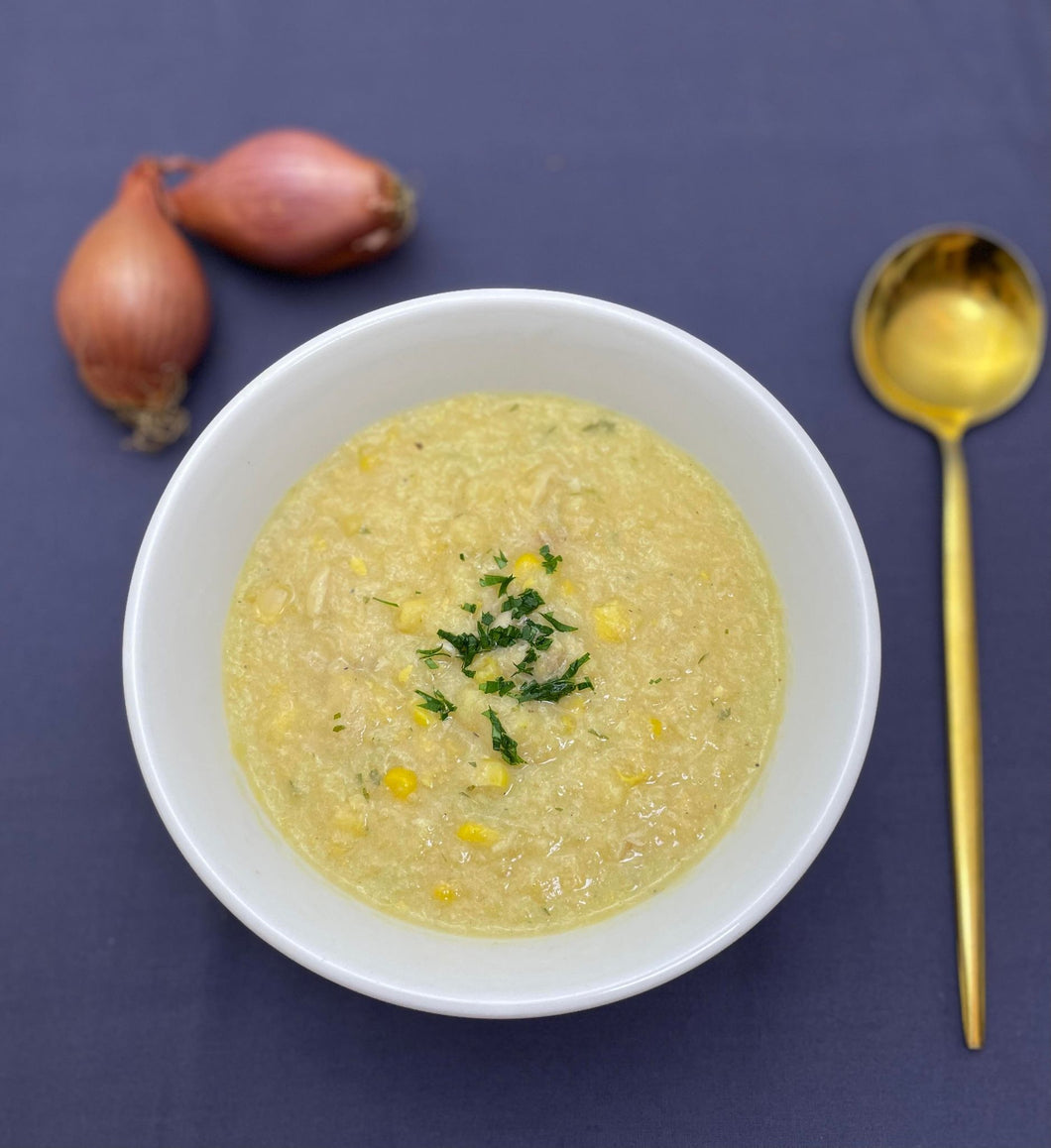 Cream of chicken and corn soup